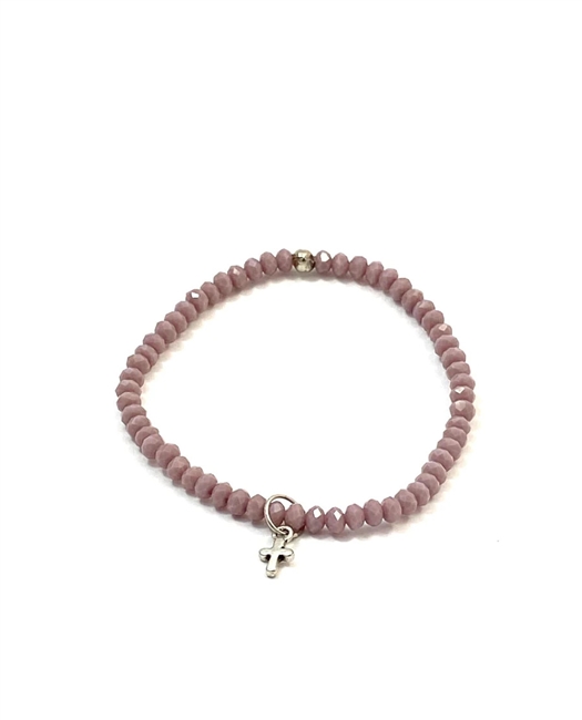Gloria Bracelet - Lilac with Mini Cross