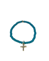 Gloria Bracelet - Blue with Cross