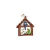 Small Nativity House Ornament - Brown