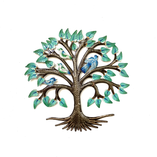 Turquoise Tree with Birds