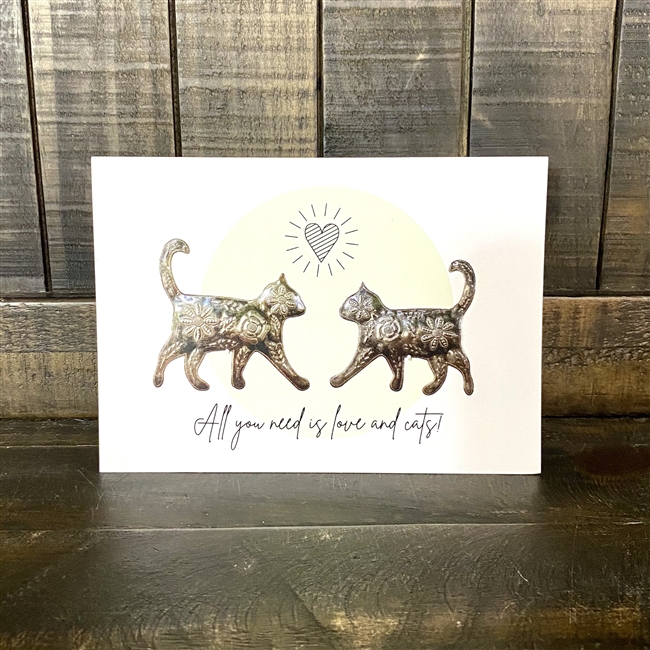 Metal Art Empowerment Cards - Love and Cats
