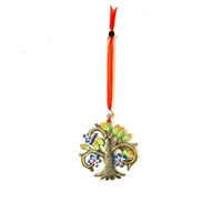 Painted Tree of Life Ornament - Blue Flower