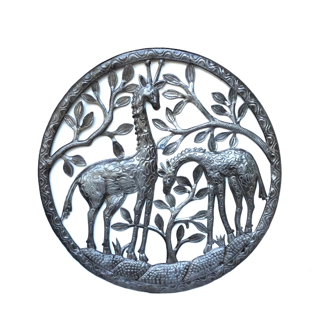 Two Giraffe Metal Art