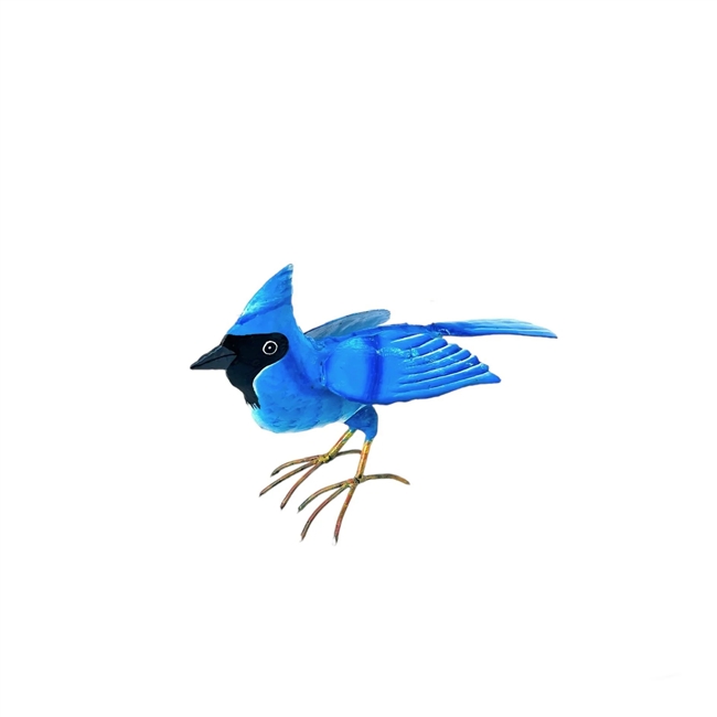 Standing Blue Jay Metal Art