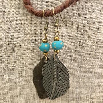 Leaf Earring - Turquoise