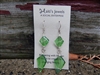 Green Diamond Glass Earrings