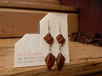 Brown Diamond Glass Earrings