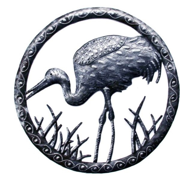 Crane Metal Wall Art 12"