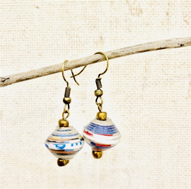 Simple Cereal Box Earrings - Blue