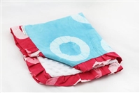 Batik Baby Blanket w/Ruffles - Blue