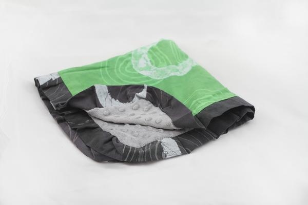 Batik Baby Blanket w/Ruffles - Green