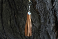 Leather Tassel Key Chain - Goat Leather Brown