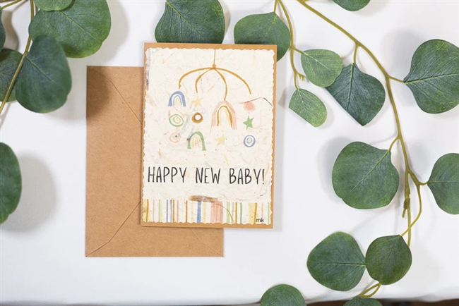 Banana Paper Baby Cards - Happy New Baby