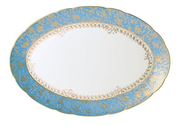 Bernardaud Eden Turquoise Oval Platter - 15"