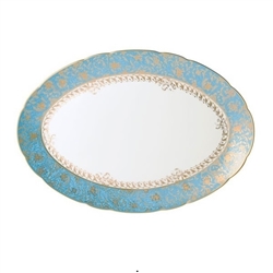 Bernardaud Eden Turquoise Oval Platter - 13"