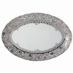 Bernardaud Eden Platinum Oval Platter - 13"