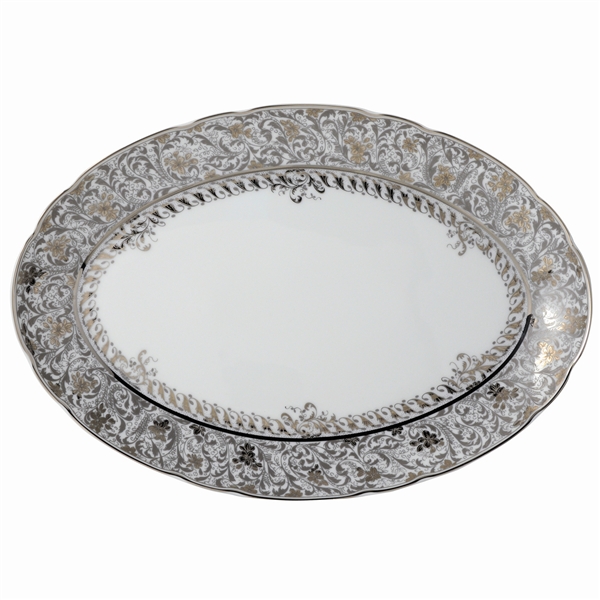 Bernardaud Eden Platinum Oval Platter - 13"