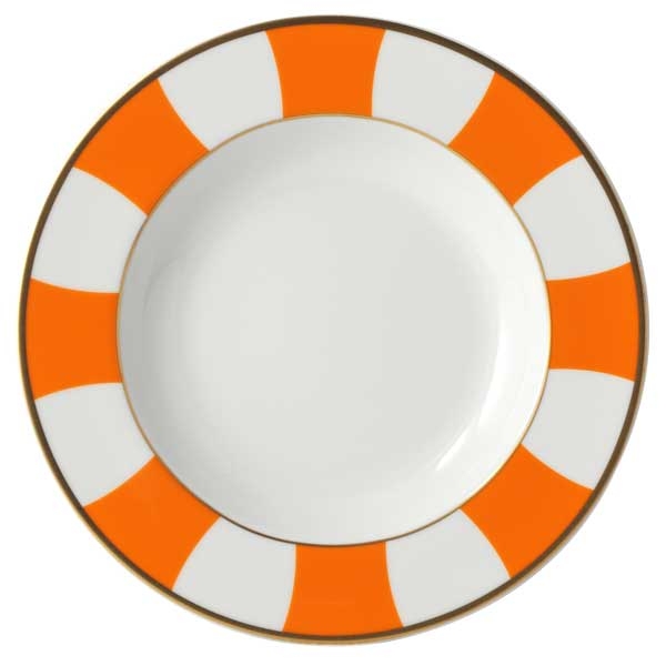 Bernardaud Galerie Royale Orange Rim Soup