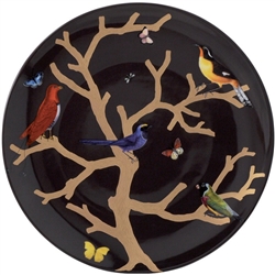 Bernardaud Aux Oiseaux Coupe Plate Ebony 14.2"