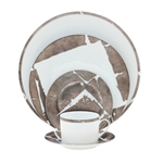 Bernardaud Silver Leaf 5 Piece Place Setting Round