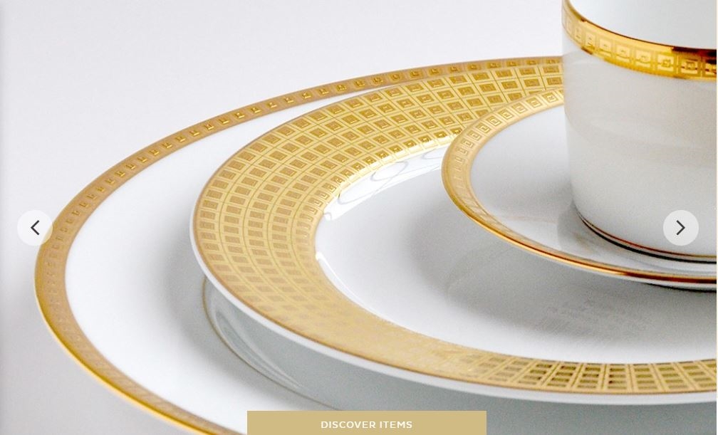 Bernardaud Athena Gold Five Piece Dinner Place Setting