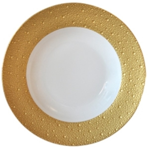 Bernardaud Ecume Gold Rim Soup Plate