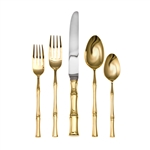 Ricci Argentieri Bamboo D'oro 5-Piece Flatware Service for One