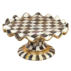 MacKenzie-Childs Courtly Check Fluted Cake Stand