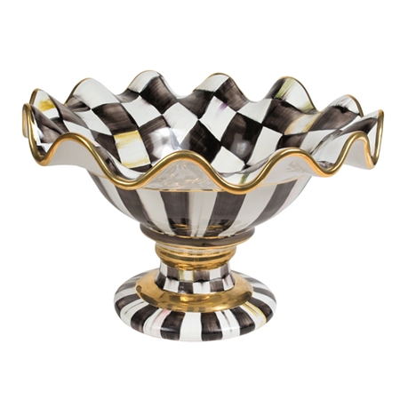 MacKenzie-Childs Courtly Check Fluted Compote