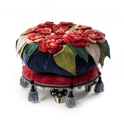 Mackenzie-Childs Bluetopia Kitano Footstool