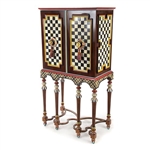 MacKenzie-Childs Foxtrot Bar Cabinet