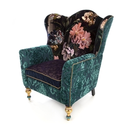 Mackenzie-Childs Moonlight Garden off the record wing Chair