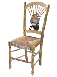 MacKenzie-Childs Light Flower Basket Side Chair