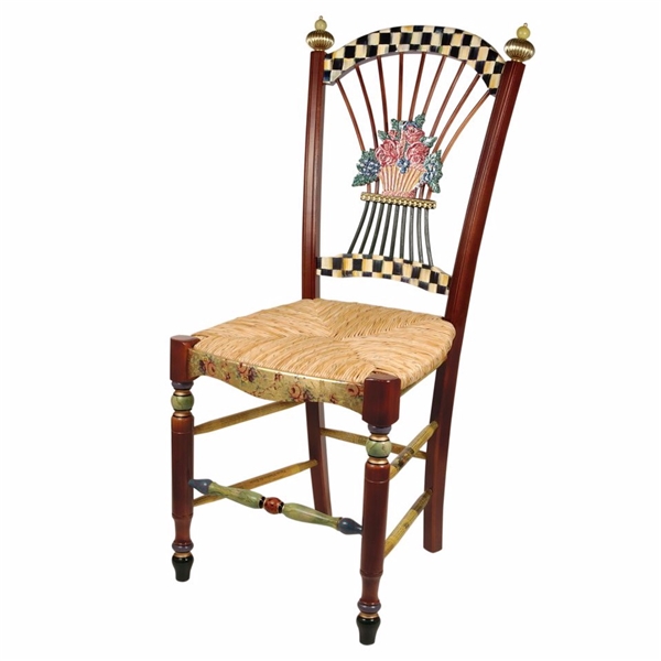 MacKenzie-Childs Dark Flower Basket Side Chair