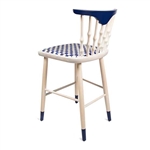 Mackenzie-Childs Musical Chairs Counter Stool - Royal Check