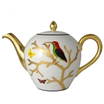 Bernardaud Aux Oiseaux Teapot Boule Shape