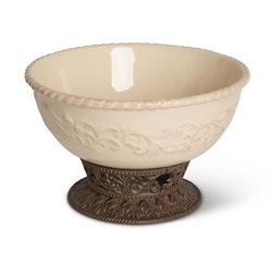 The GG Collection Serving Bowl w/ Metal Pedestal 12"