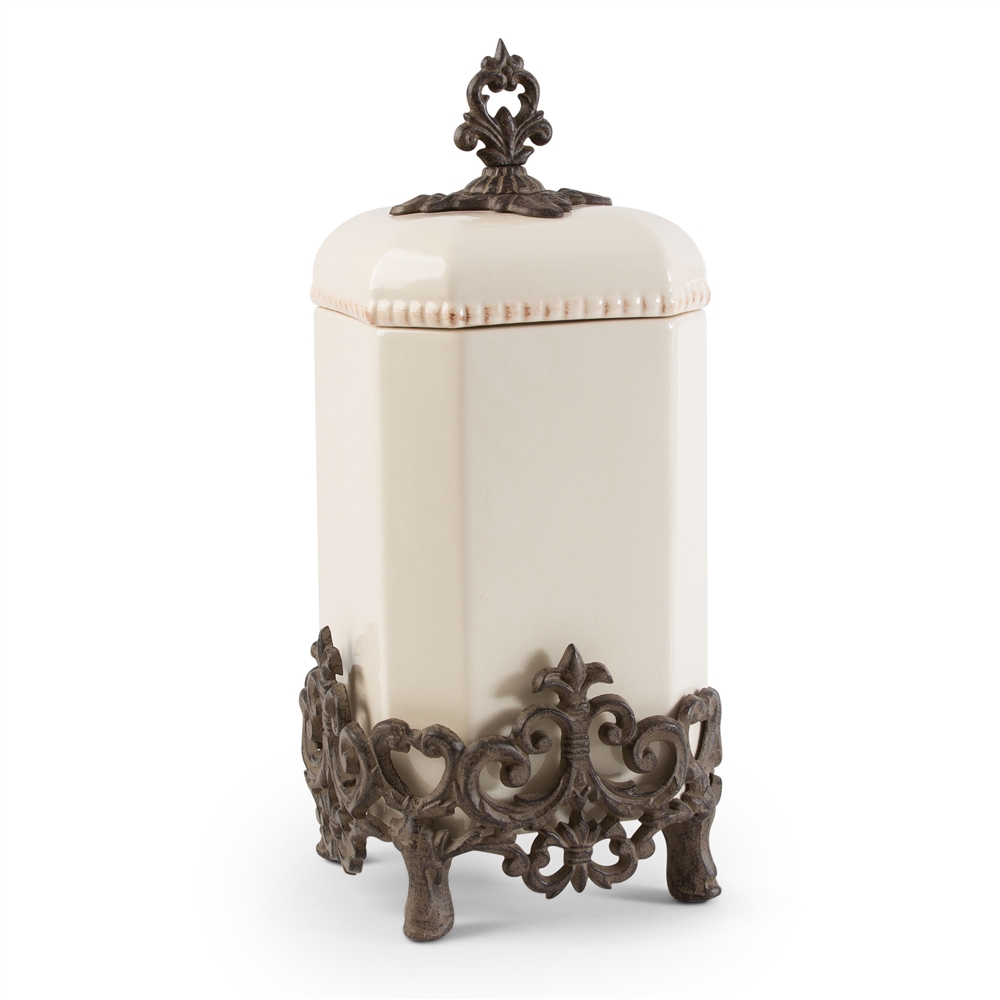 The GG Collection Provencial Cream Canister, Large 16"