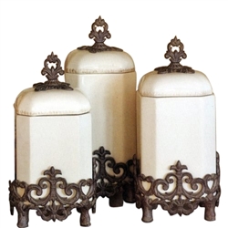 The GG Collection Provencial Cream Canisters, Set of 3