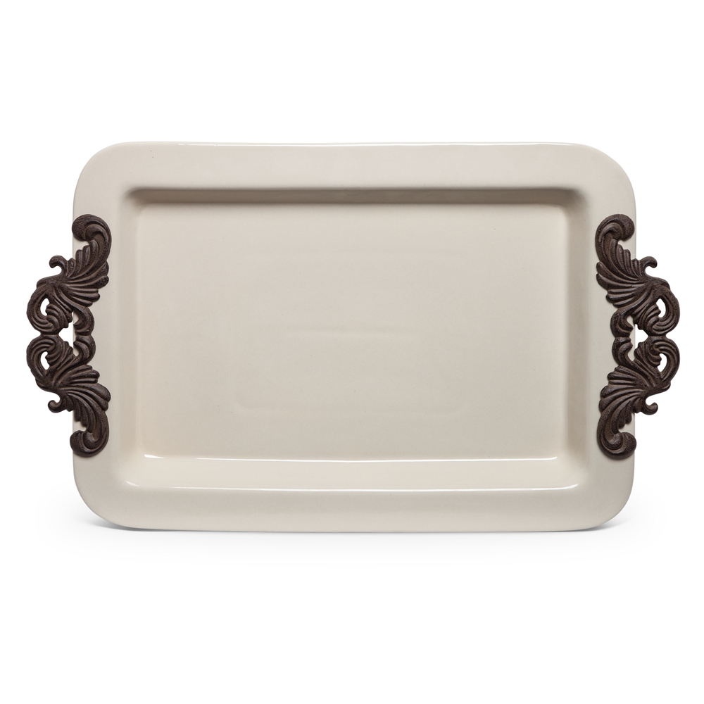The GG Collection Rectangular Tray With Handles