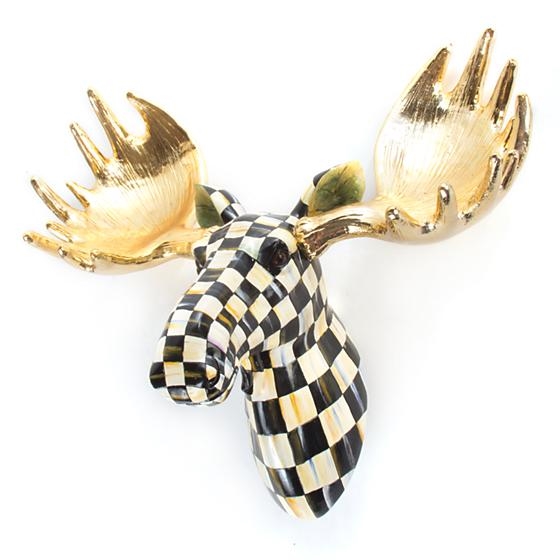 MacKenzie-Childs Courtly Check Small Moose Head
