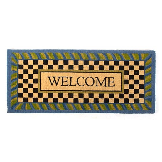 MacKenzie-Childs Periwinkle Double Door Welcome Mat