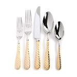 Mackenzie-Childs Gold Check Flatware 5pc Place Set