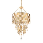 Mackenzie-Childs Golden Check Chandelier