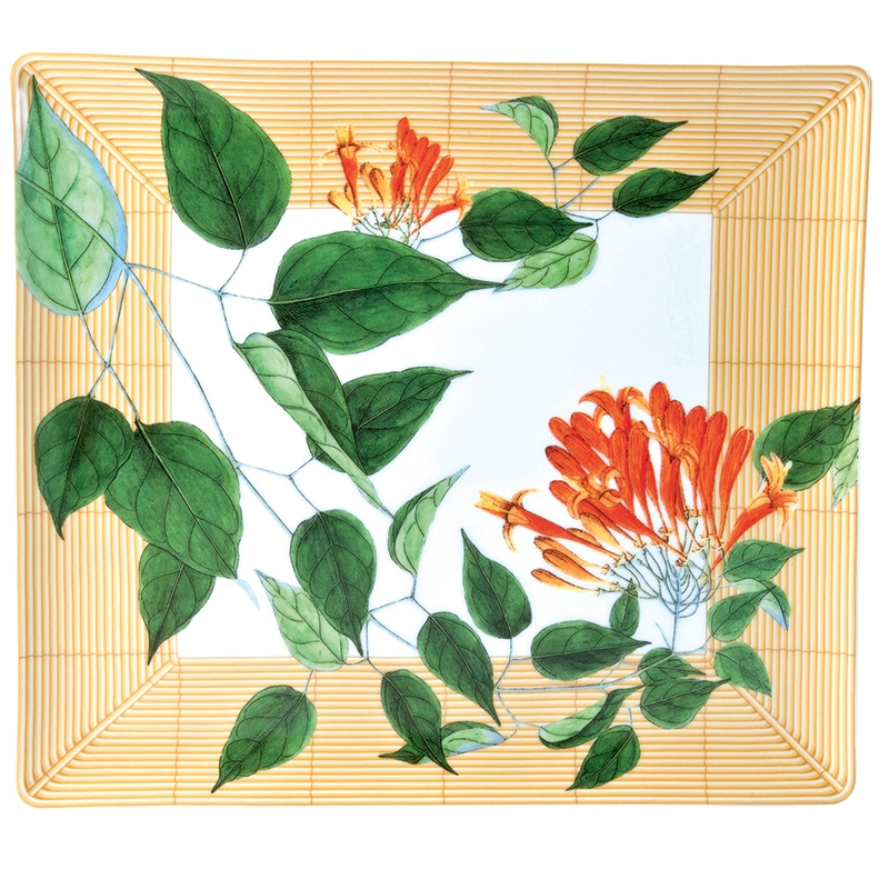 Bernardaud Limoges Jardin Indien Rectangular Tray 11"X 9"