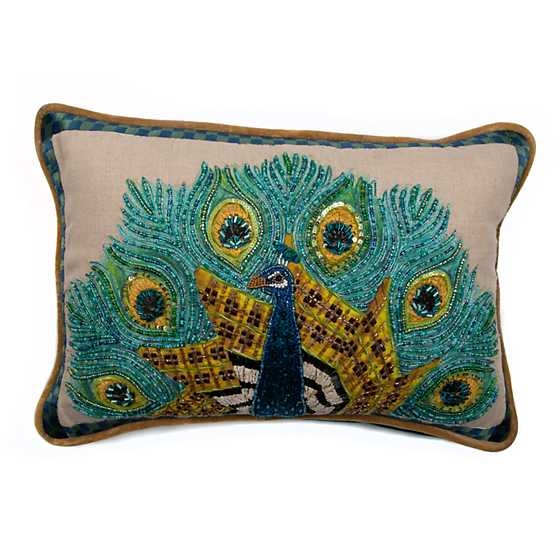 Mackenzie-Childs Peacock Lumbar Pillow