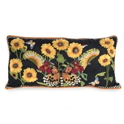 Mackenzie-Childs Monarch Butterfly Lumbar Pillow - Black