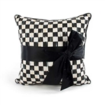 Mackenzie-Childs Courtly Check Sash Pillow Black