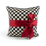 Mackenzie-Childs Courtly Check Sash Pillow Red