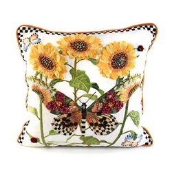 Mackenzie-Childs Monarch Butterfly Square Pillow W